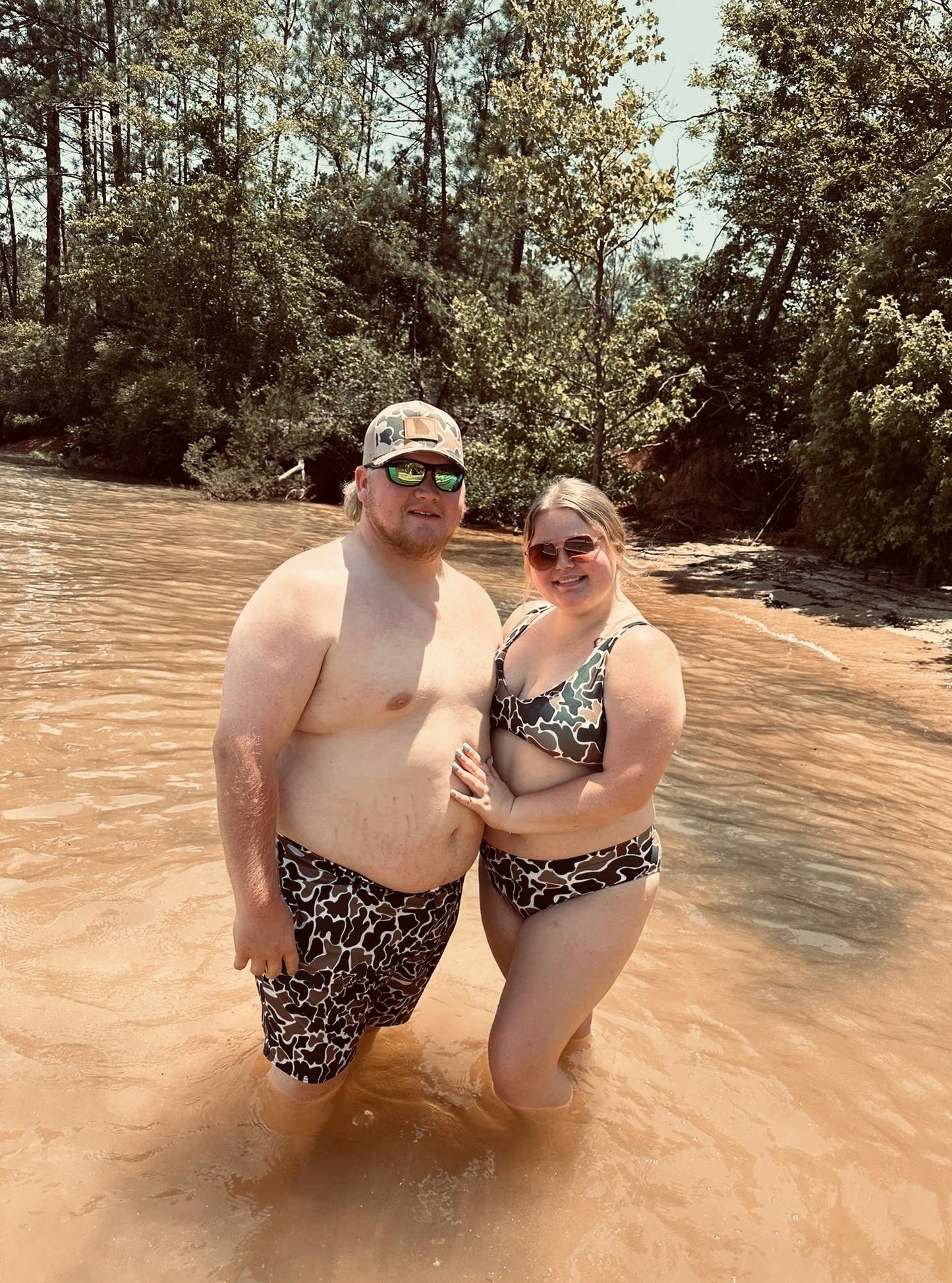 Trendy Retro Duck Camo Recycled high-waisted bikini