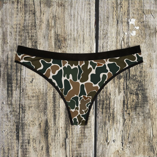 Trendy Retro Duck Camo Women's Thong