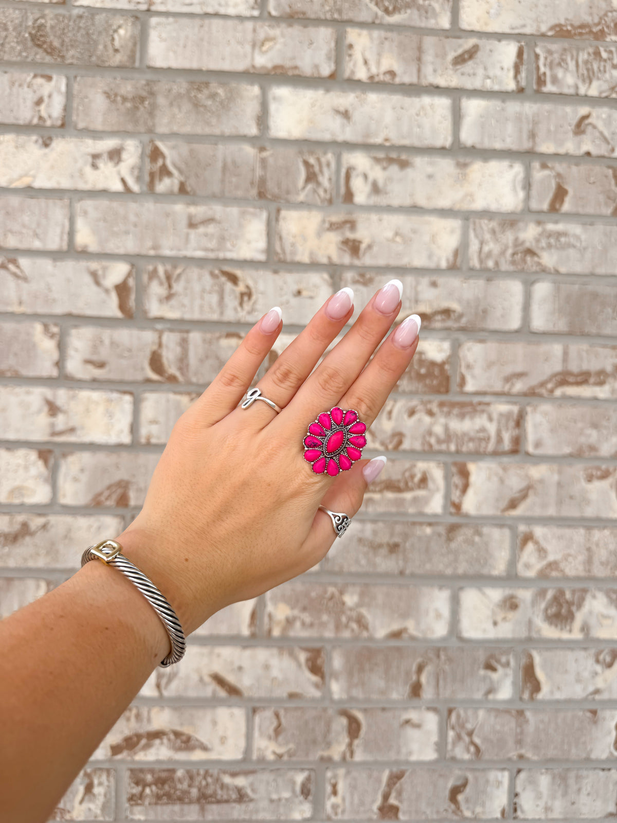 Pink Concho Statement Ring