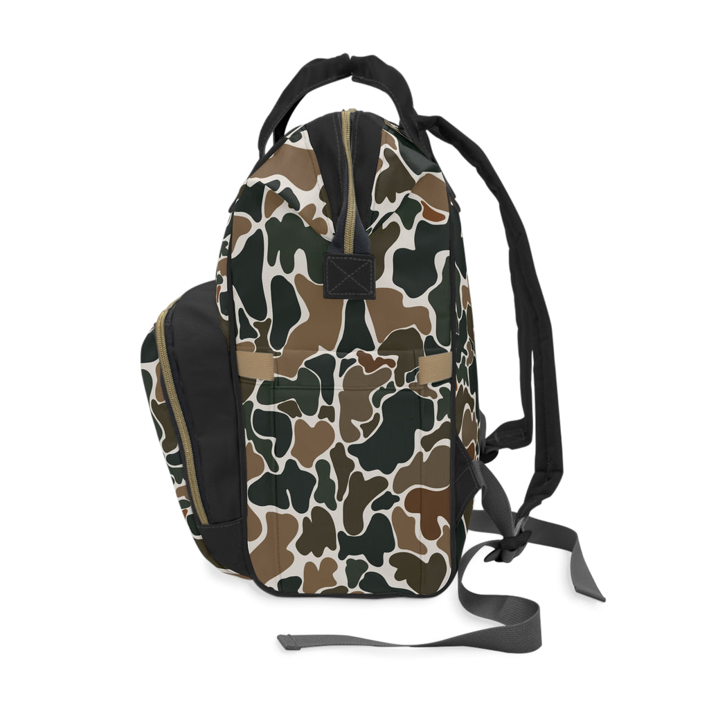 Trendy Retro Duck Camo Multifunctional Diaper Backpack