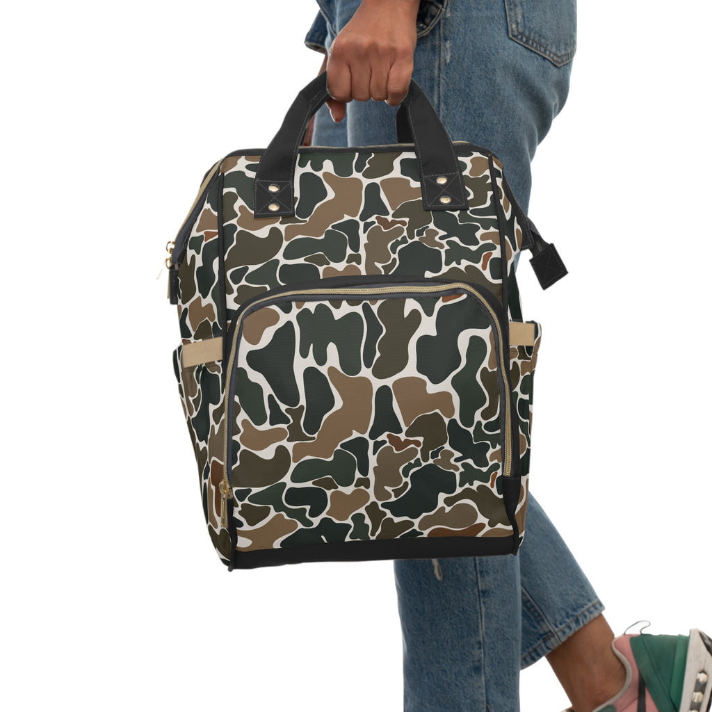 Trendy Retro Duck Camo Multifunctional Diaper Backpack