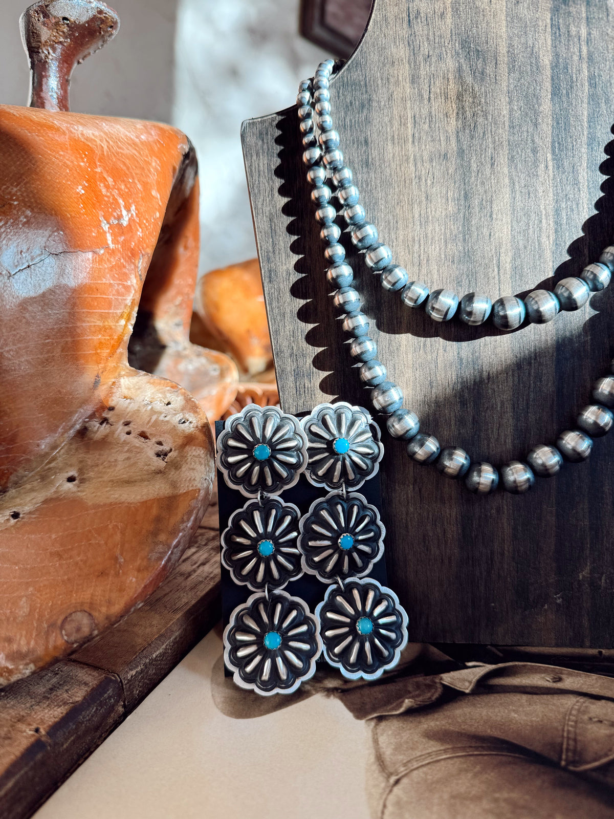 The Triple Threat Concho Earrings