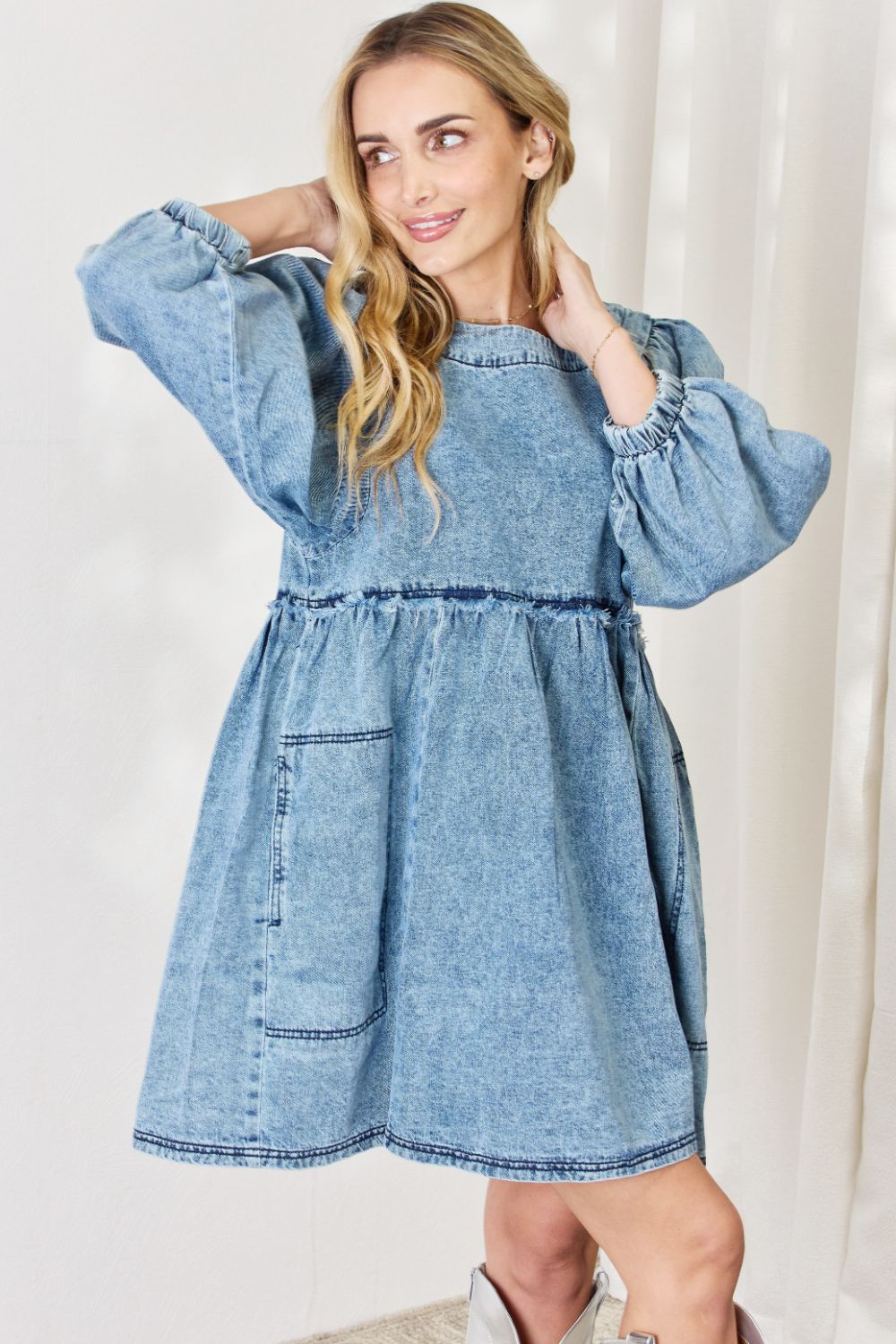 Heyson Oversized Denim Babydoll Dress