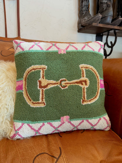 The Pink Snaffle Bit Hook Pillow PREORDER