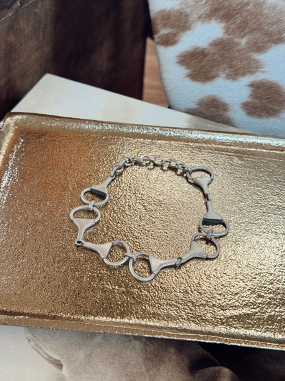 The Sterling Silver Equestrian Snaffle Bit Snap Bracelets