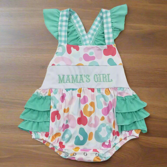 Mama's Girl Flutter Sleeve Straps Bubble Rompers (PREORDER 2-3 WEEK TAT)