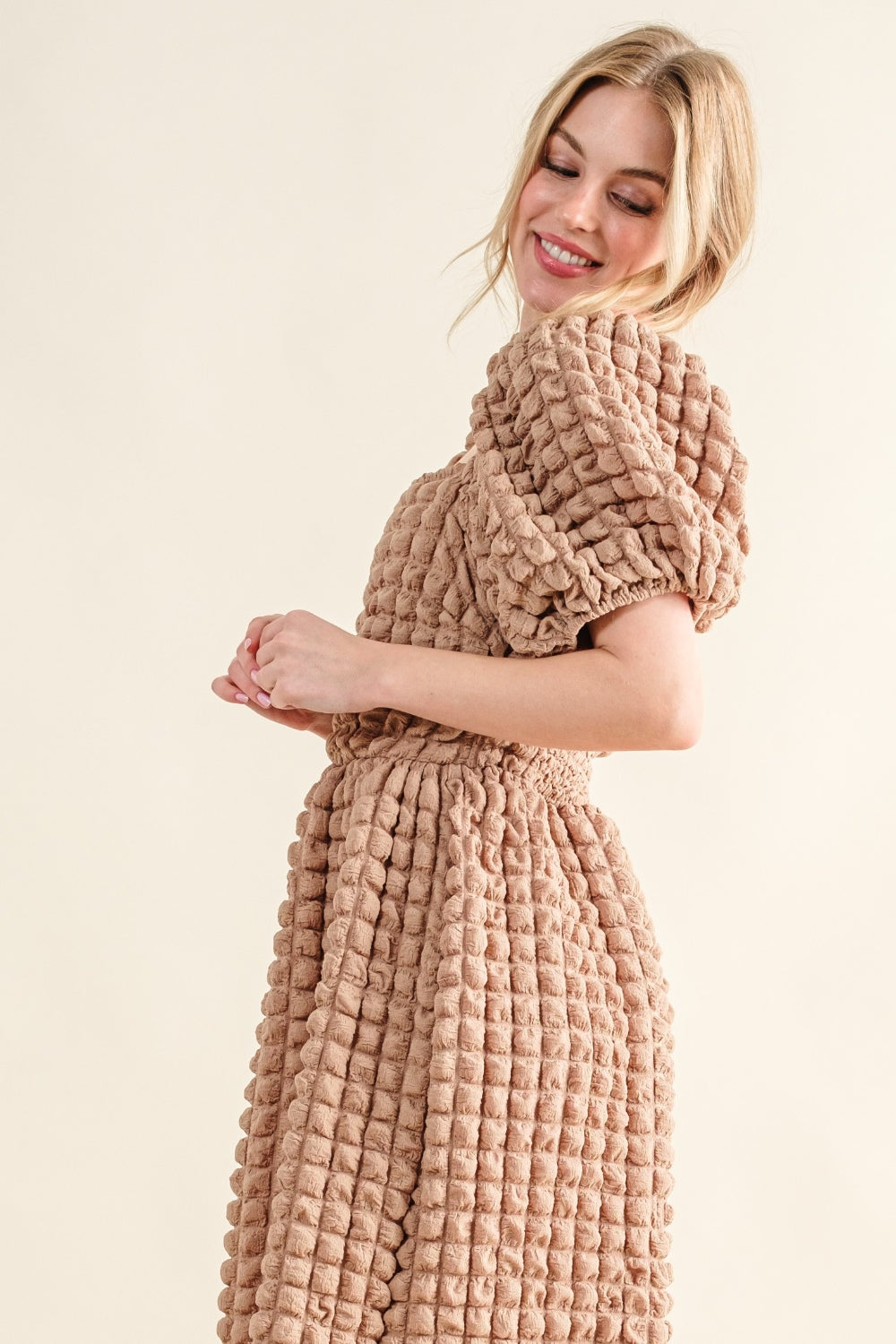 Square Neck Puff Sleeve Dress