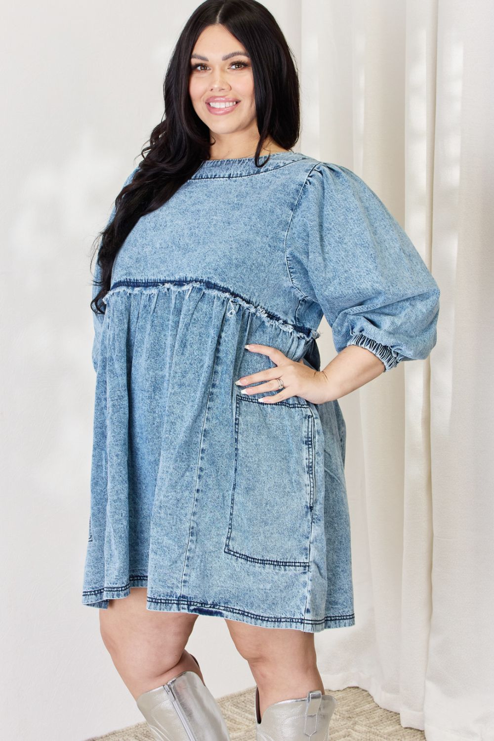 Heyson Oversized Denim Babydoll Dress