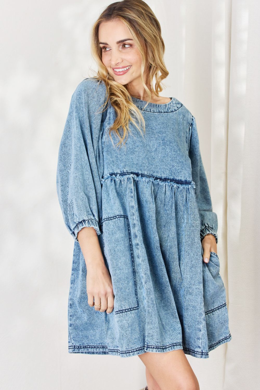 Heyson Oversized Denim Babydoll Dress